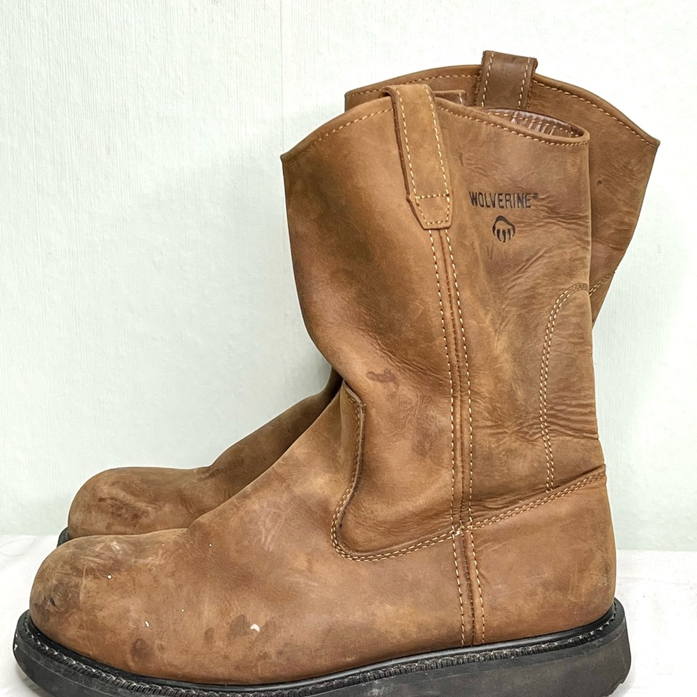 WOLVERINE MEN'S STEEL TOE WELLINGTON WORK BOOTS Sz. 11EW